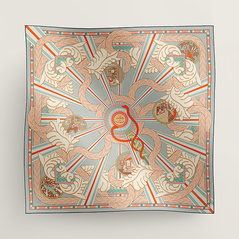 A la Lumiere du Flambeau double face scarf 90 | Hermès